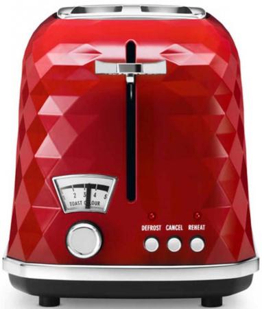 

Тостер DeLonghi CTJ2103.R, 900Вт, разморозка, на 2 тоста, решетка для подогрева, поддон, красный