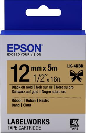 

Epson LK-4HKK Satin Ribbon Blk/Gold 12/5, Черный