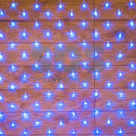 Гирлянда "сеть" 1,8х1,5м, прозрачный ПВХ, 180 LED, цвет: Синий