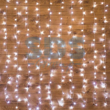 Гирлянда "Светодиодный Дождь"  2,5x2м, свечение с динамикой, прозрачный провод, 230 В, диоды БЕЛЫЕ 235-055