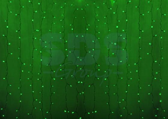 Гирлянда "Светодиодный Дождь"  2x0,8м, прозрачный провод, 230 В, диоды Зеленые, 160 LED