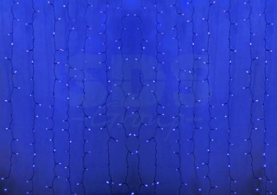 Гирлянда "Светодиодный Дождь"  2x0,8м, прозрачный провод, 230 В, диоды Синие, 160 LED