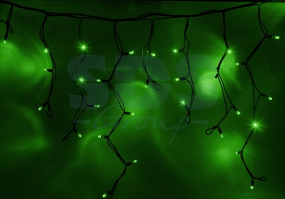 Гирлянда Айсикл (бахрома) светодиодный, 4,0 х 0,6 м, черный провод "КАУЧУК", 230 В, диоды зеленые, 128 LED NEON-NIGHT