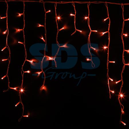 Гирлянда Айсикл (бахрома) светодиодный, 5,6 х 0,9 м, белый провод "КАУЧУК", 230 В, диоды красные, 240 LED NEON-NIGHT