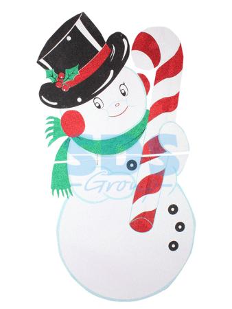 Фигура "Снеговик в шляпе" 175*90 см, цвет белый