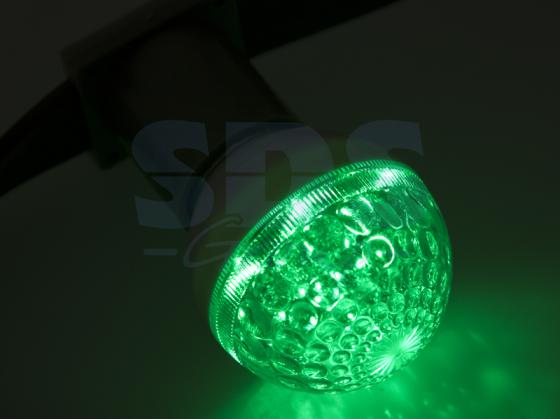 Лампа светодиодная шар NEON-NIGHT 405-614 E27 1W 10 LED, O50мм, зеленая 24В