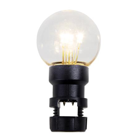 Лампа шар 6 LED вместе с патроном для белт-лайта, цвет: Тёплый белый, O45мм, прозрачная колба