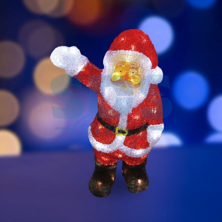 Акриловая светодиодная фигура "Санта Клаус приветствует" 30 см, 40 светодиодов, IP44 понижающий трансформатор в комплекте, NEON-NIGHT