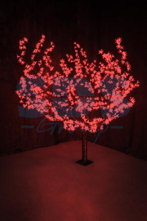 Светодиодное дерево "Сакура", высота 1,5м, диаметр кроны 1,8м, красные светодиоды, IP 54, понижающий трансформатор в комплекте, NEON-NIGHT