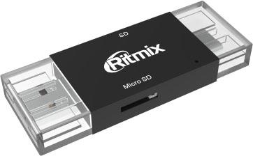 

Картридер RITMIX CR-2092 black USB Type-C/USB, SD, microSD, Plug-n-Play