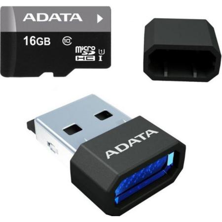 

Карта памяти 16GB MicroSDHC UHS-i Class 10 ADATA + микро ридер черный