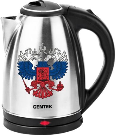 

Чайник Centek CT-1068 2000 Вт серебристый чёрный 2 л нержавеющая сталь