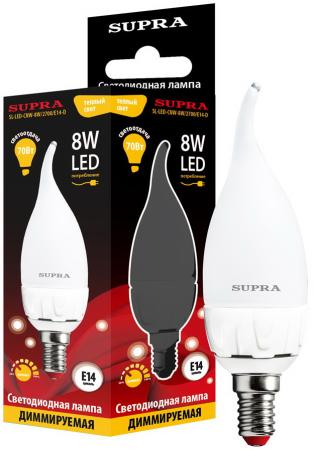 

Лампа светодиодная Supra SL-LED-CNW-8W/2700/E14-D