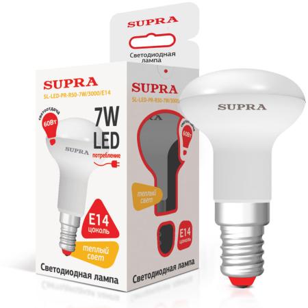 

Лампа светодиодная Supra SL-LED-PR-R50-7W/3000/E14