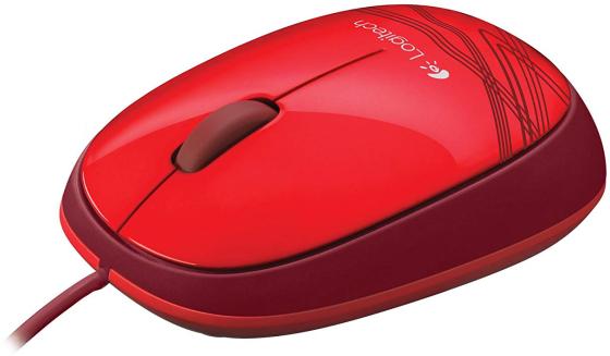 Мышь проводная Logitech M105 красный USB 910-002945
