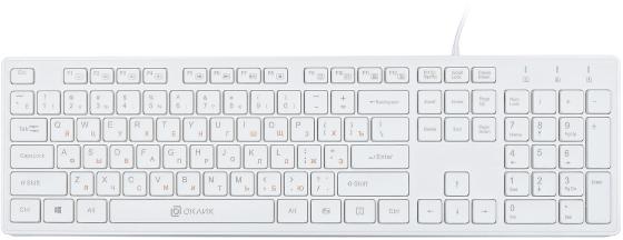 Клавиатура проводная Oklick 500M USB белый