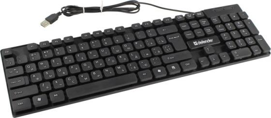 Клавиатура проводная Defender HB-190 USB черный