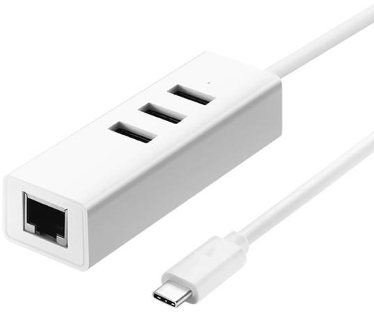 Greenconnect USB 3.1 Type C -> Ethernet RJ-45 F Lan Card + USB 2.0-разветвитель на 3 порта, сетевой адаптер
