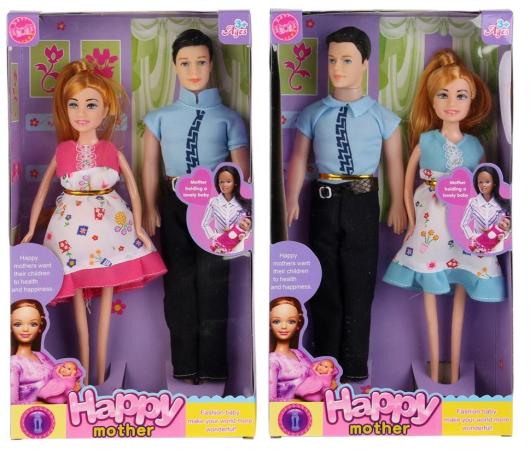 Кукла Shantou Кукла 29см беременная (съемный живот) + муж + младенец 29 см
