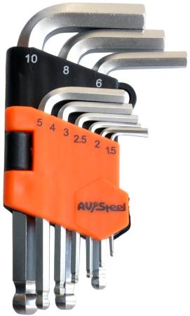 Набор ключей AVSTEEL AV-364109  шестигранных с шаром 9 предм.