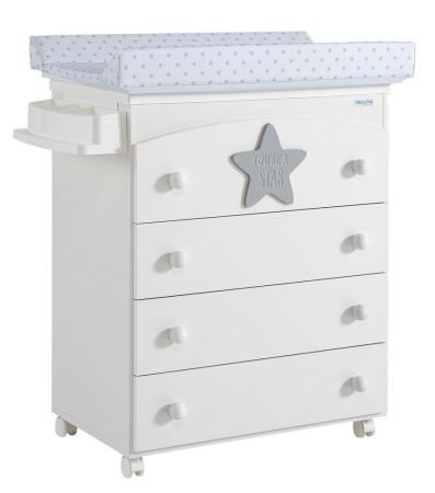 

Комод пеленальный Micuna Baby Star B-970(Цвет комода: White/Grey Матрасик: Stars Grey)