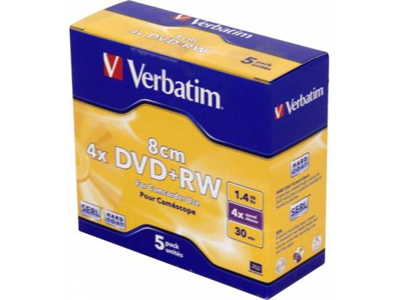 Диск DVD+RW Verbatim 1.46Gb 4x Jewel case (5шт) (43565)