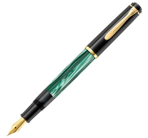Ручка перьевая Pelikan Elegance Classic M200 (994095) Green Marbled F перо сталь нержавеющая/позолота подар.кор.