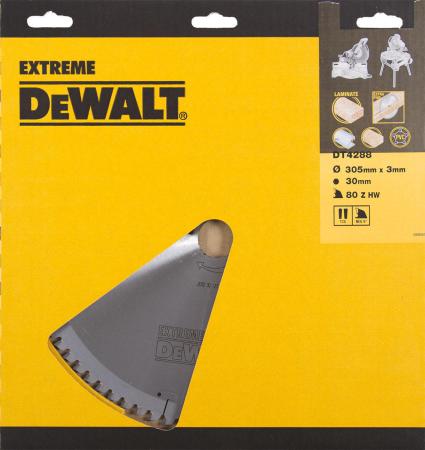 

Круг пильный твердосплавный DeWALT DT4288-QZ по дер./алюм. EXTREME DeWALT®305/30 2.2/3.0 80 TFZ -5°