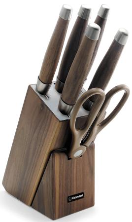 984-RD Набор из 5 ножей c ножницами на деревянной подставке Glaymore Rondell