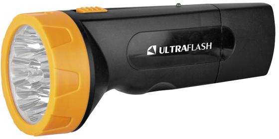Ultraflash LED3829   (фонарь аккум 220В, черн /желт, 9 LED, SLA, пластик, коробка)