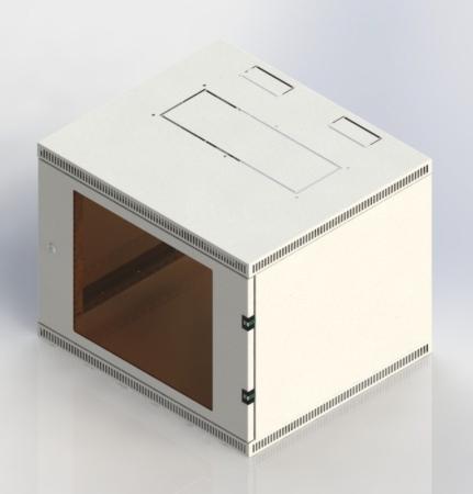 Шкаф 19" настенный 9U 600x520, дверь стекло-металл, серый, NT WALLBOX LIGHT 9-65 G