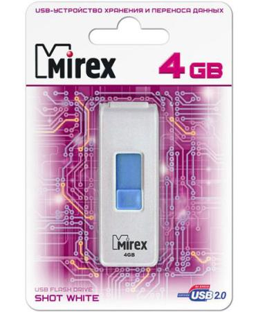 

Флеш накопитель 4GB Mirex Shot, USB 2.0, Белый