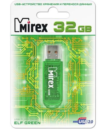 Фото - Флешка 32Gb Mirex Elf USB 2.0 зеленый флешка 32gb mirex elf usb 2 0 зеленый