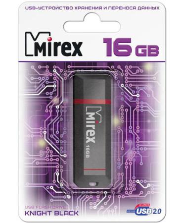 Флеш накопитель 16GB Mirex Knight, USB 2.0, Черный флеш накопитель 8gb mirex knight usb 2 0 черный