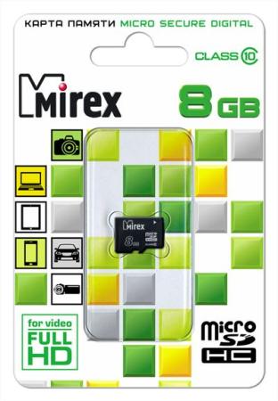 

Флеш карта microSD 8GB Mirex microSDHC Class 10