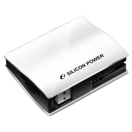 Устройство чтения/записи флеш карт Silicon Power ALL IN ONE Card Reader, SD/microSD/MS/CompactFlash, USB 2.0, Белый