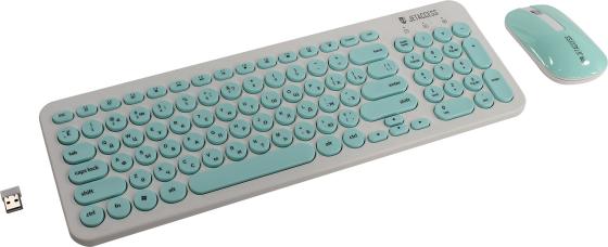 Беспроводной набор мультимедийной слим-клавиатуры и мыши Jet.A SlimLine KM30 W,1xUSB инт,бело-мятный