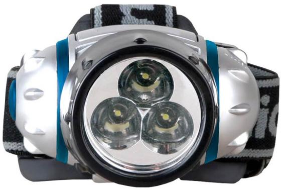 

Camelion LED5321-3Mx (фонарь налобн, металлик, 3 ультра ярк LED, 2 реж,3XR03 в компл, пласт,блис)