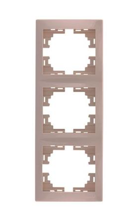 Рамка LEZARD 701-0300-153 серия Мира 3-ая вертикальная б/вст кремовый со вст.