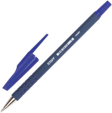 Ручка шариковая STAFF корпус прорезиненный синий 0.35 мм