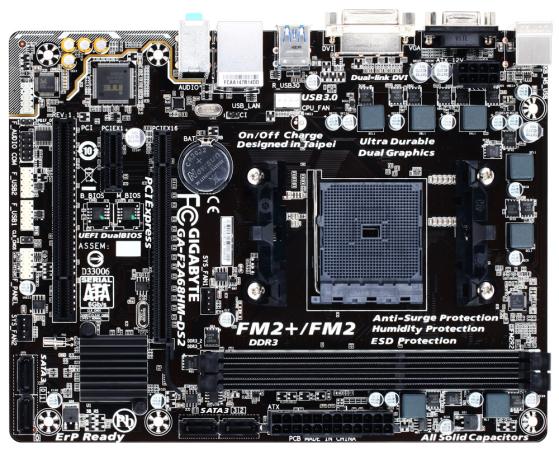 

Материнская плата GigaByte GA-F2A68HM-DS2 Socket FM2+ AMD A68H 2xDDR3 1xPCI-E 16x 1xPCI 1xPCI-E 1x 4 mATX Retail