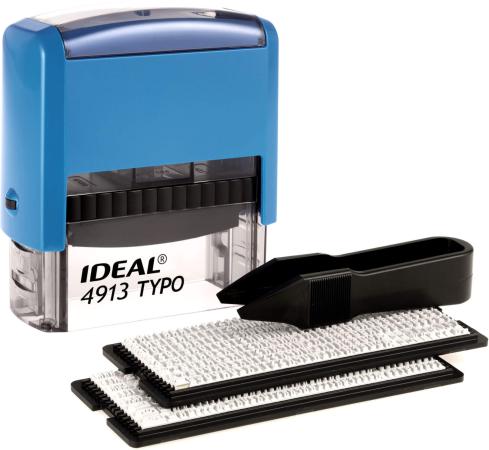 Самонаборный штамп Trodat 4913/DB TYPO P2 IDEAL пластик синий
