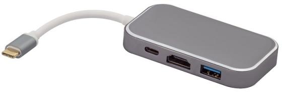 Greenconnect Адаптер-переходник Type C на HDMI+ USB3.0-разветвитель на 3 пота(GCR-CHC3USB)