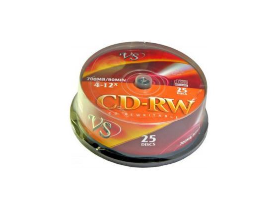 Диски VS CD-RW 700Mb 12x CakeBox 25шт 62024