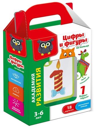 

Настольная игра развивающая Vladi toys Карточки на кольце Цифры и фигуры