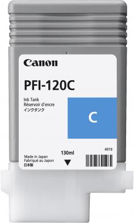 Картридж струйный Canon PFI-120 C 2886C001 голубой для Canon ТМ-серия pfi 120 cyan 130 мл 2886c001