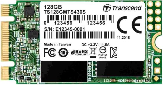 Твердотельный накопитель SSD M.2 128 Gb Transcend TS128GMTS430S Read 560Mb/s Write 500Mb/s 3D NAND