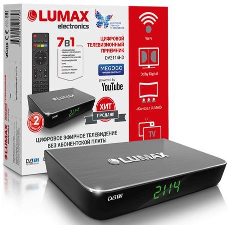 

Приставка DVB-T2 LUMAX/ GX3235S, Пластик, Dolby Digital, Wi-Fi, IPTV-плейлисты, YouTube, Кинозал LUMAX (более 500 фильмов), MEGOGO, 3 RCA, USB, HDMI