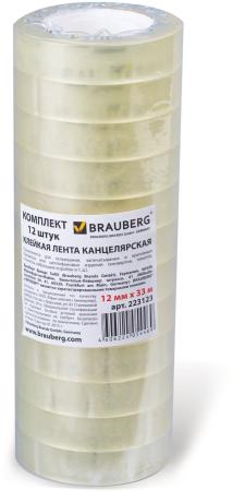 

Клейкая лента BRAUBERG 223123 12мм x 33 м канцелярские, комплект 12 шт.