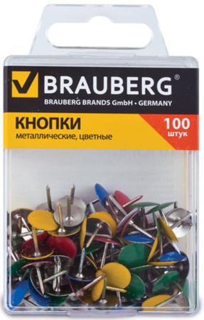 

Кнопки силовые BRAUBERG - 100 шт 10 мм ассорти